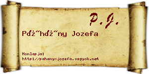 Páhány Jozefa névjegykártya